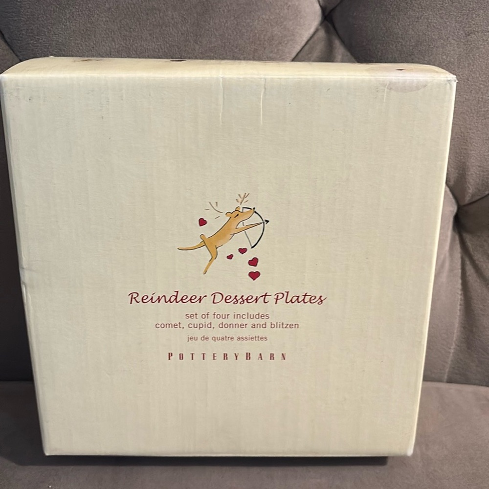 Pottery Barn Reindeer Dessert Plates